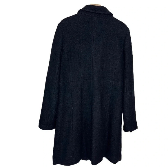Lands' End size 18 black textured wool blend knee length coat - Picture 5 of 8